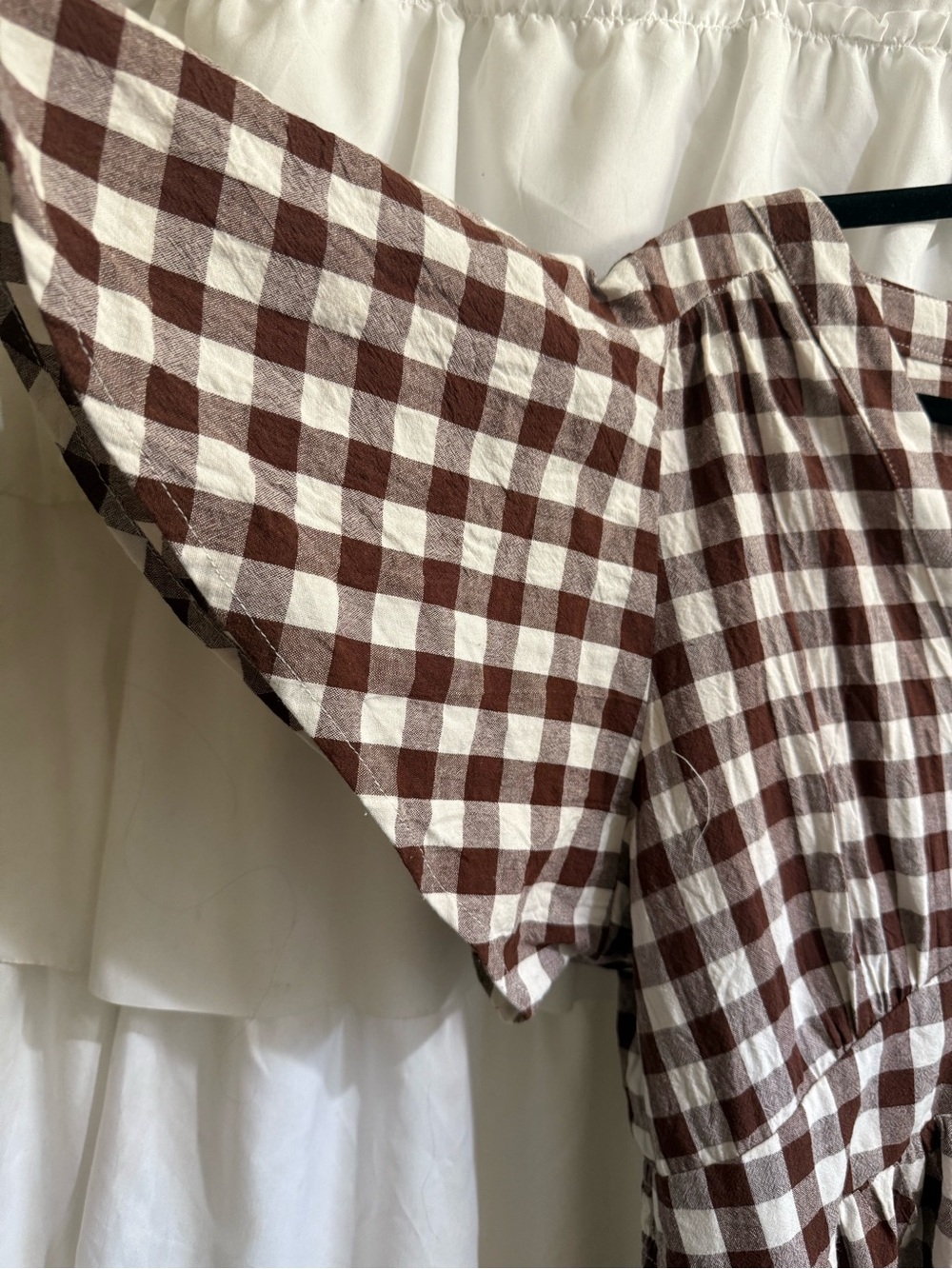 Petal & Pup Robinson Brown and White Gingham Button-Front Midi Dress - Picture 9 of 16